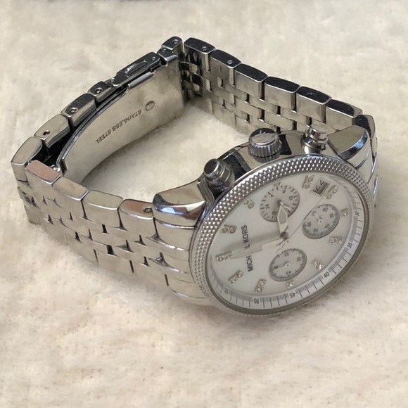 Michael Kors Bejeweled Silver-Tone Watch - Picture 7 of 9